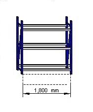 Kit porte pneus, élément départ, hauteur 2750, longueur 1800, 4 niveaux