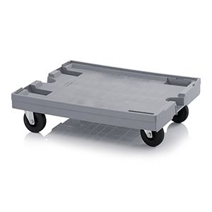 Chariot porte bacs, dim. 820 x 620mm, charge 250kg, coloris gris