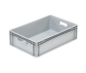 Bac plastique Europe 600x400x170mm, parois pleines, coloris gris