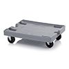 Chariot porte bacs, dim. 820 x 620mm, charge 250kg, coloris gris