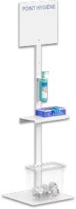 Totem hygiène pour flacon rechargeable de gel hydroalcoolique