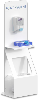 Pupitre hygiène pour flacon ou boîtier rechargeable de gel hydroalcoolique